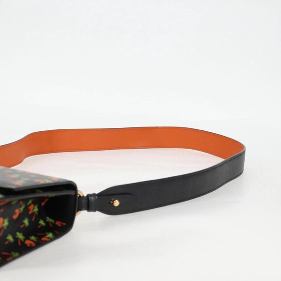 PRADA Shoulder Bag Leather Black Gold Auth - Picture 9 of 16